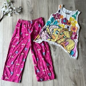 My Little Pony Tank Top Fleece Pants Pajama Set Size 6/6X